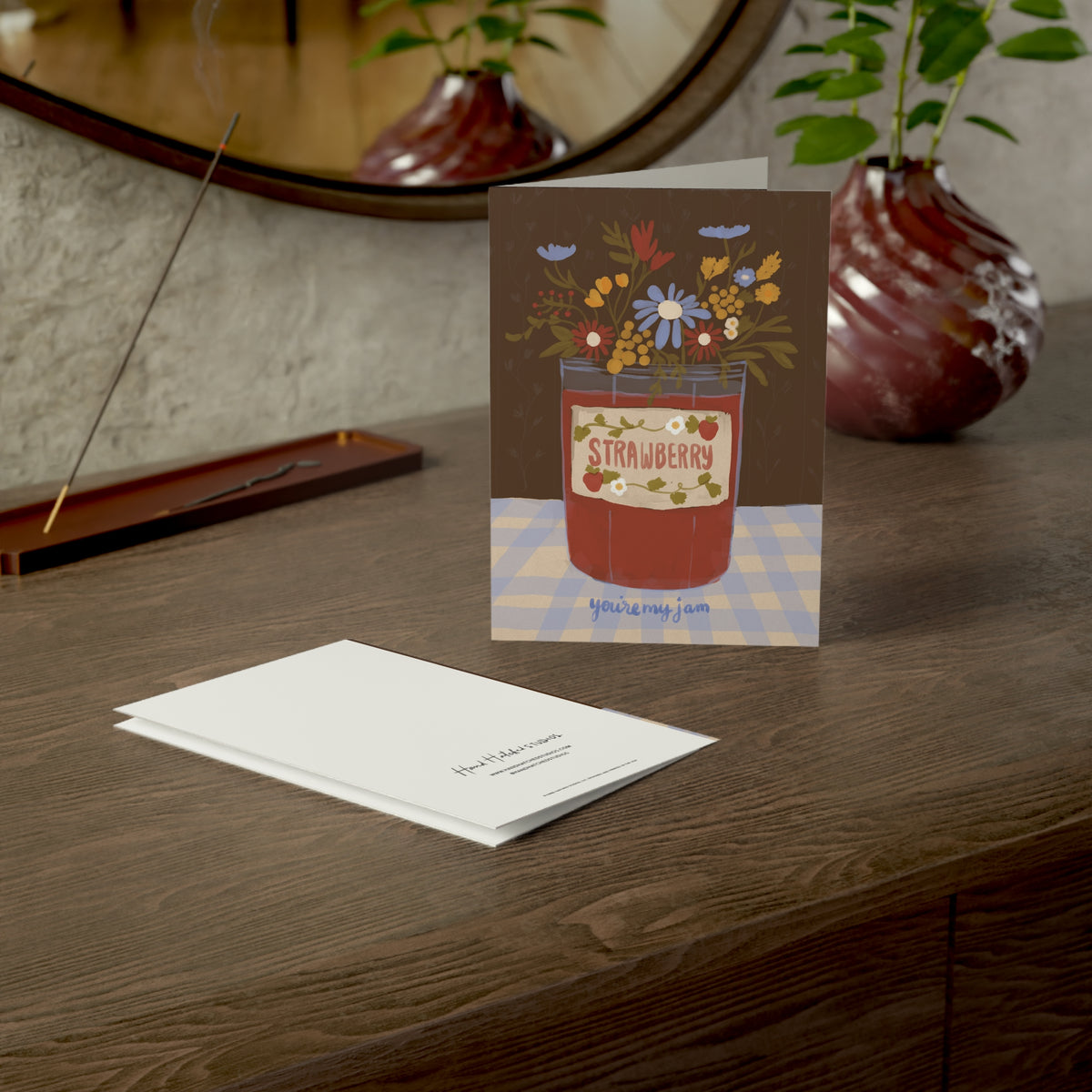 Greeting Card — "You're My Jam" Floral Jam Jar Illustration (Blank Inside)