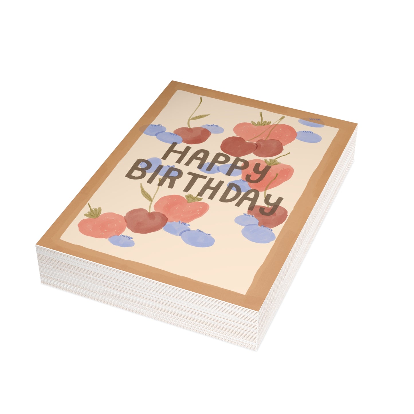 Strawberries and Blueberries 'Happy Birthday' Greeting Card