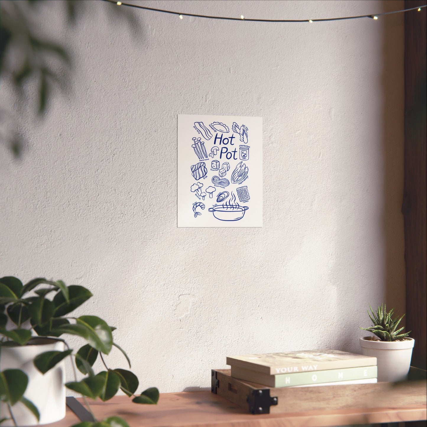 Hot Pot ingredients poster Matte Vertical Poster | Hotpot illustration wall art
