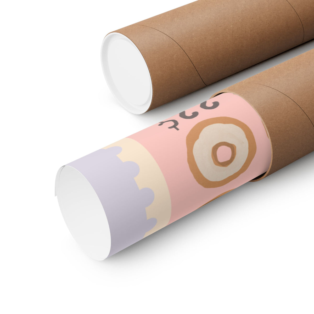 Donut Stamp Art Matte Poster — Vintage Bakery Wall Print