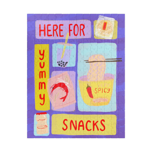 Here for Asian Snacks Jigsaw Puzzle — Colorful Food Lover Puzzle (110, 252, or 520 pcs)