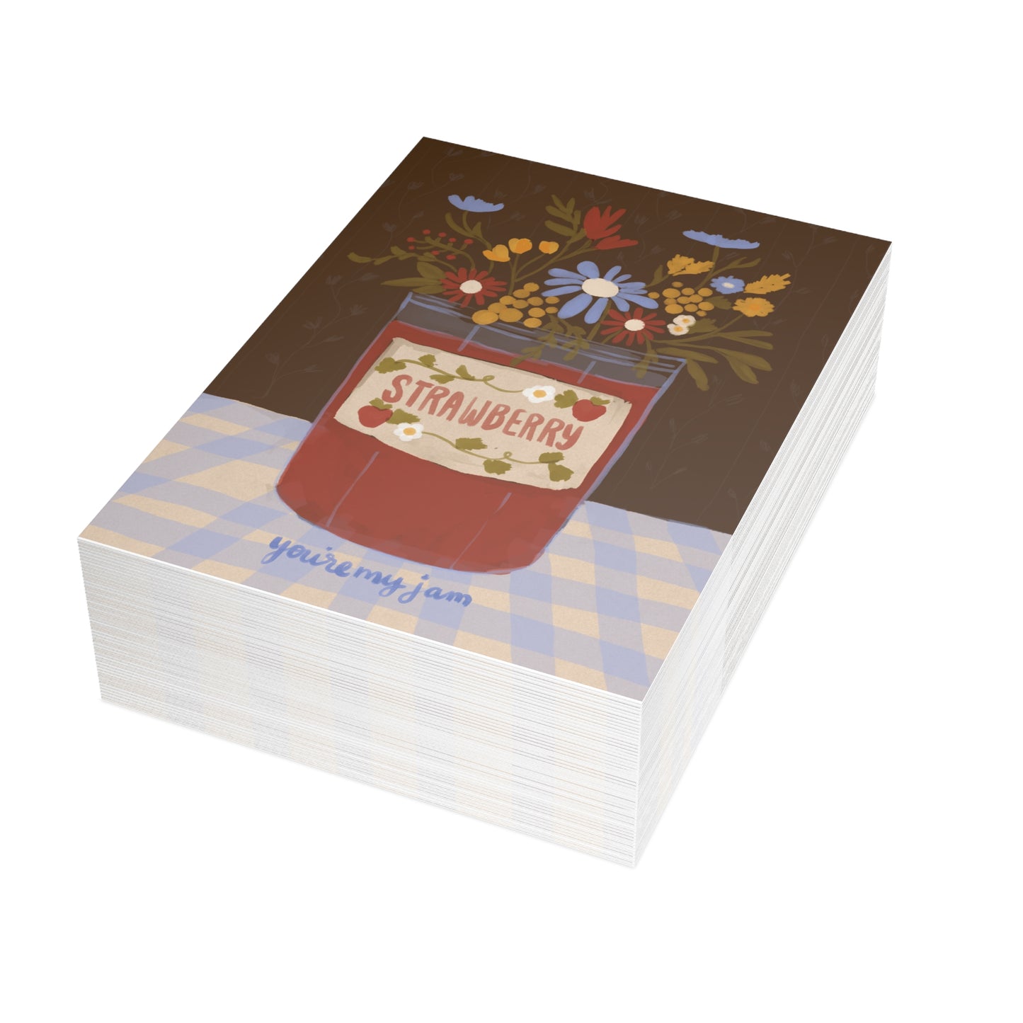 Greeting Card — "You're My Jam" Floral Jam Jar Illustration (Blank Inside)