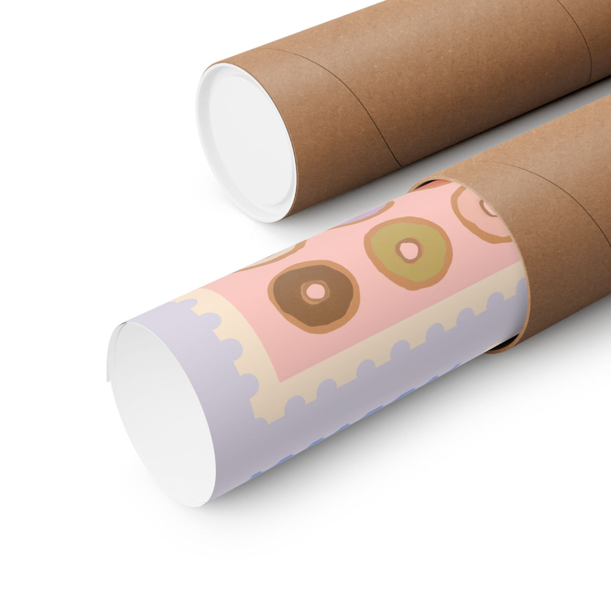 Donut Stamp Art Matte Poster — Vintage Bakery Wall Print