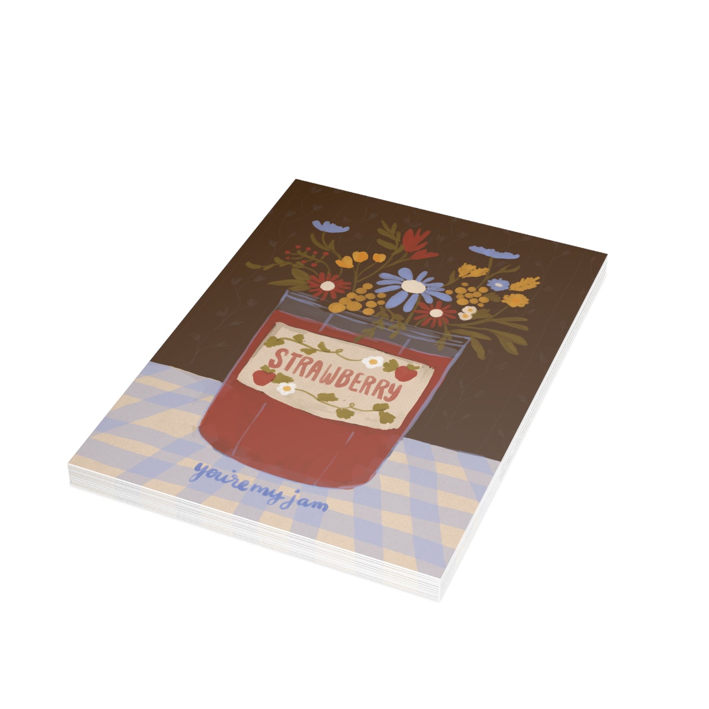 Greeting Card — "You're My Jam" Floral Jam Jar Illustration (Blank Inside)