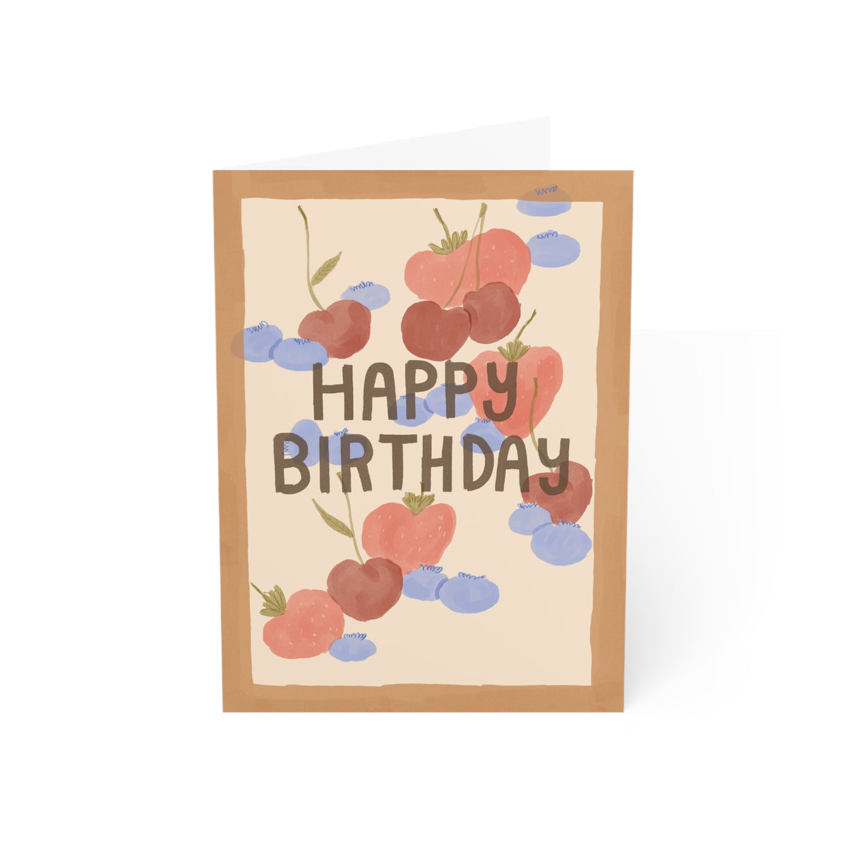 Strawberries and Blueberries 'Happy Birthday' Greeting Card