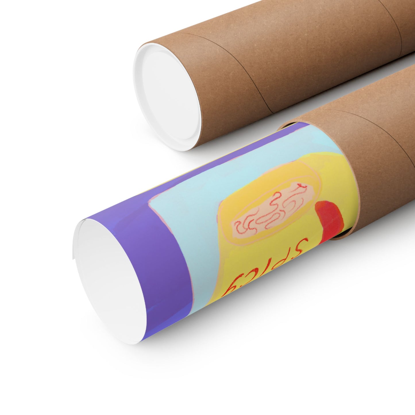 Here For Snacks Poster — Cute Food Art Matte Vertical Print (Bright Color Version)