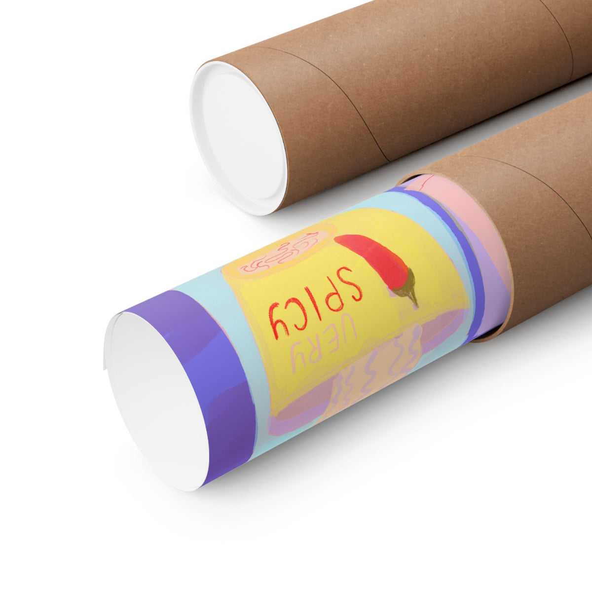 Here For Snacks Poster — Cute Food Art Matte Vertical Print (Bright Color Version)
