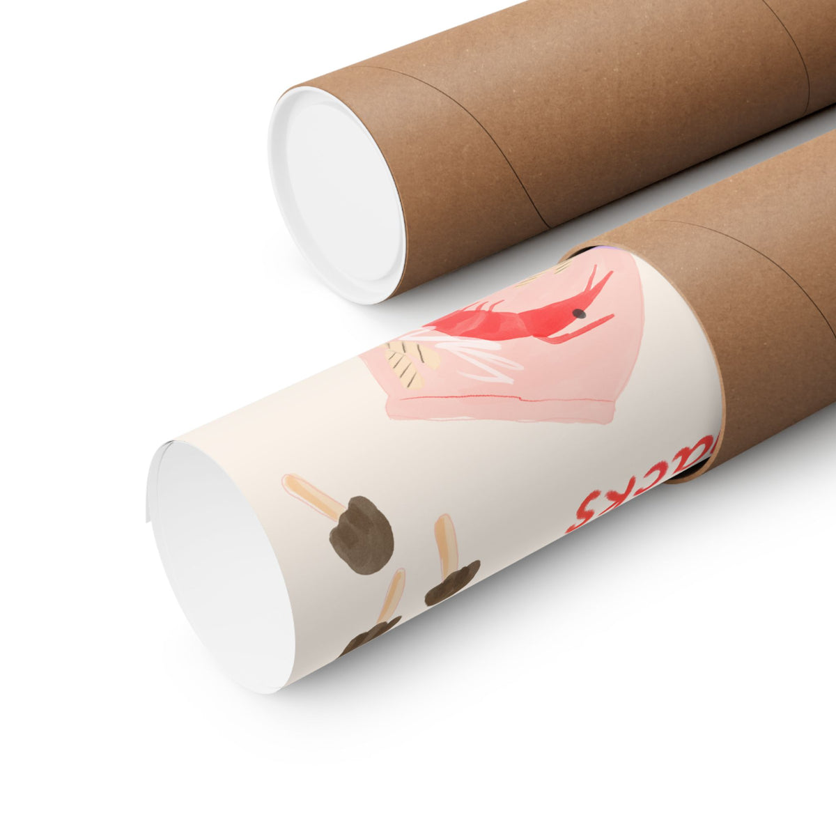 Asian Snack Illustration Poster — "Here for Snacks" Matte Vertical Art Print