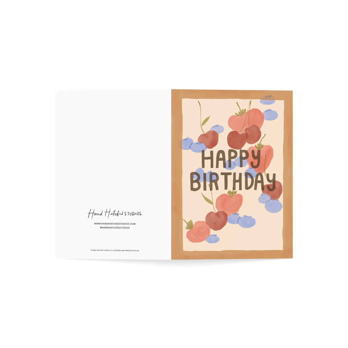Strawberries and Blueberries 'Happy Birthday' Greeting Card