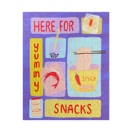 Here for Asian Snacks Jigsaw Puzzle — Colorful Food Lover Puzzle (110, 252, or 520 pcs)