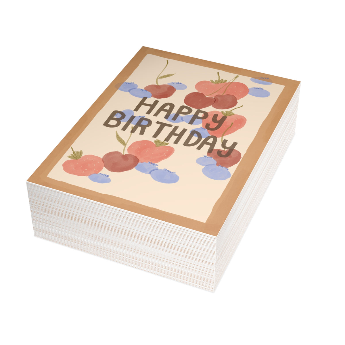 Strawberries and Blueberries 'Happy Birthday' Greeting Card