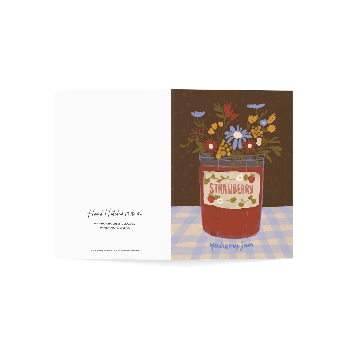 Greeting Card — "You're My Jam" Floral Jam Jar Illustration (Blank Inside)