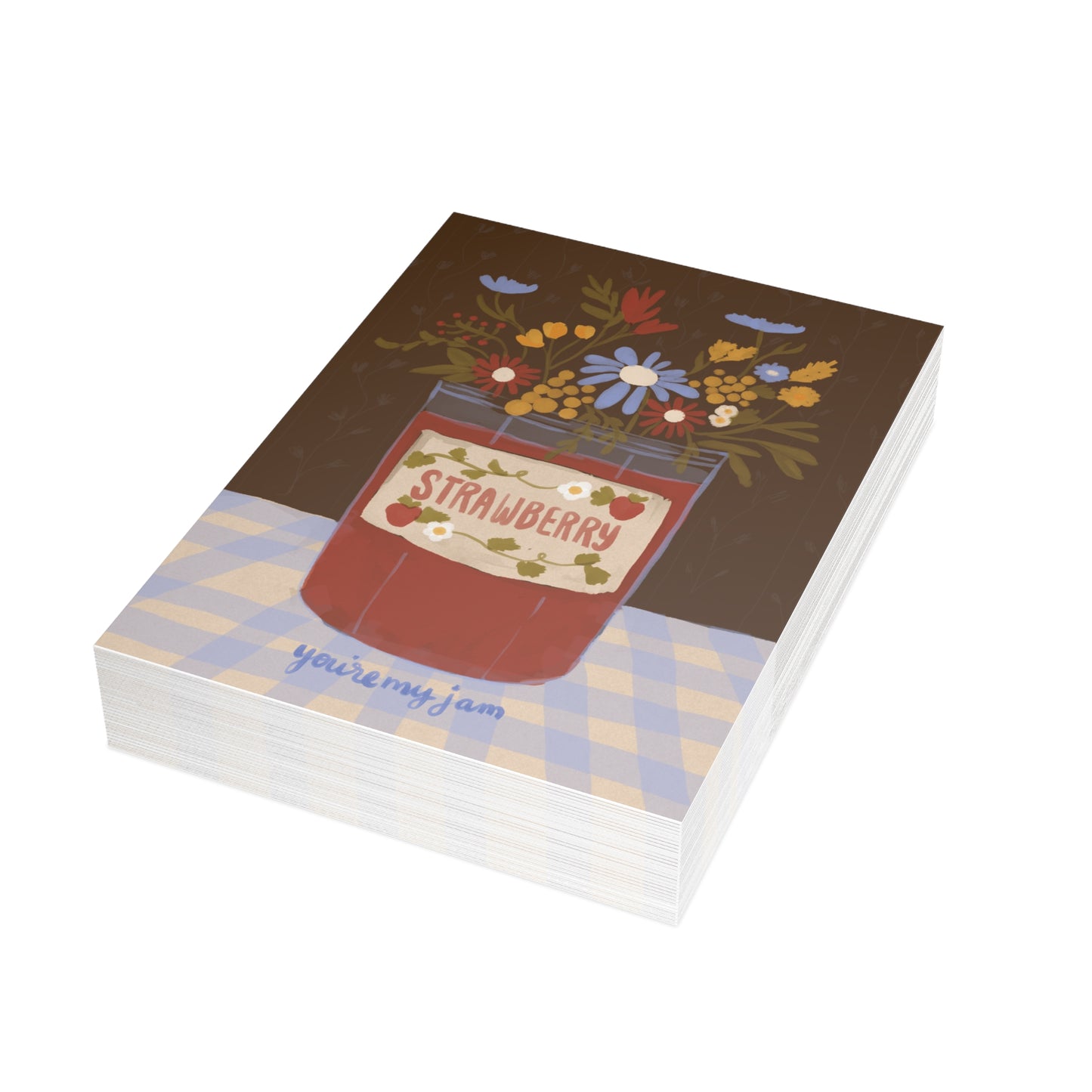 Greeting Card — "You're My Jam" Floral Jam Jar Illustration (Blank Inside)