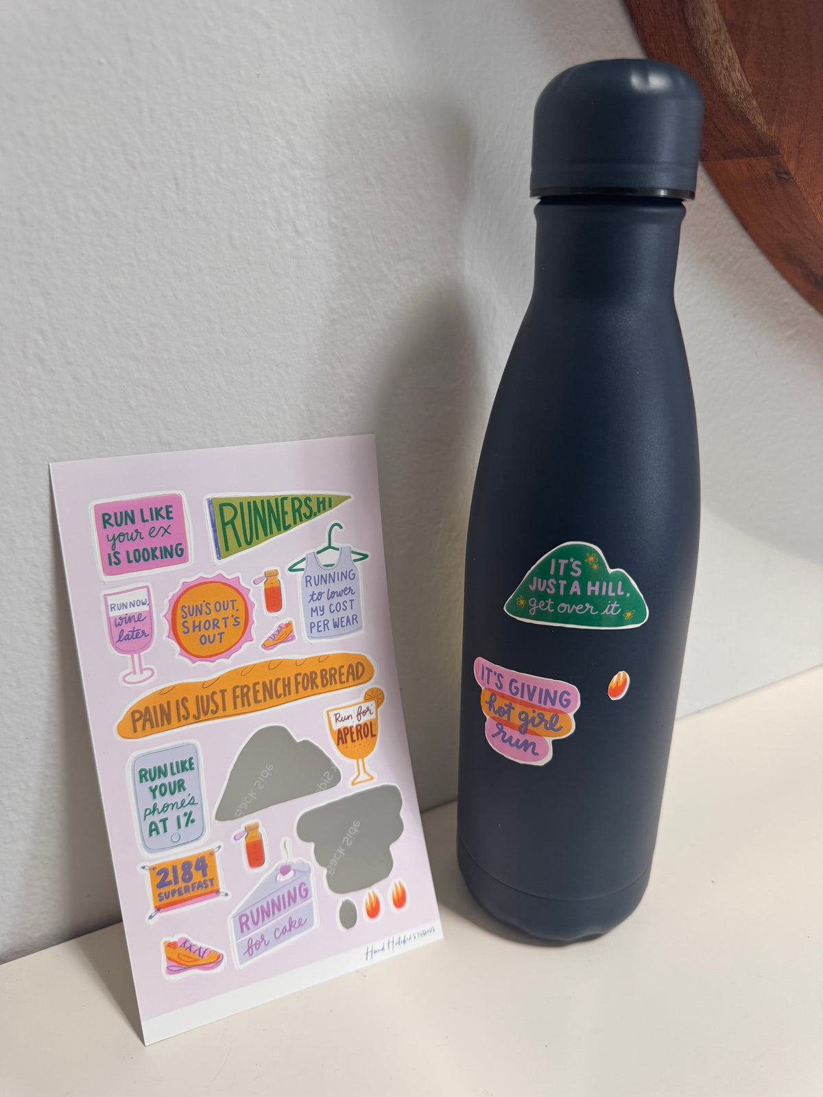 Hand-Drawn Running Sign Sticker Sheet